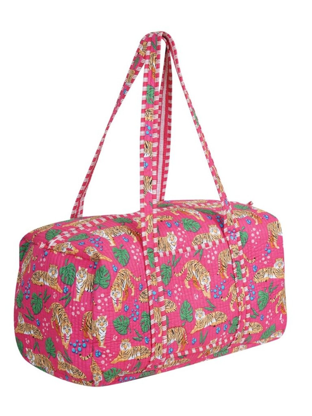 LKGSM Handmade Cotton Quilted Weekender Bag, Floral Indian Print Duffle